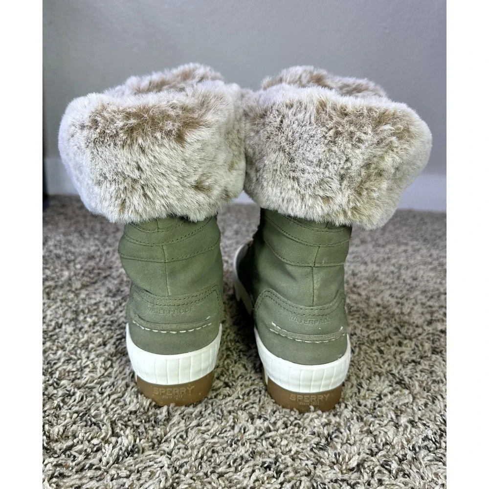 Sperry Women's Torrent Winter Olive Snow Boots Waterproof Memory Foam Size 8.5 - Picture 6 of 9